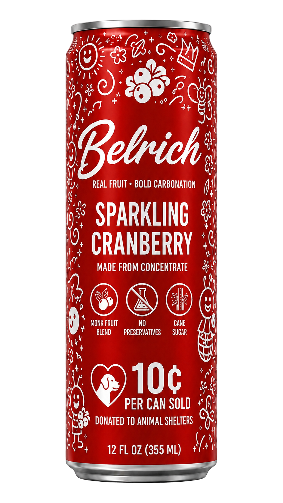 Belrich Original sparkling cranberry can
